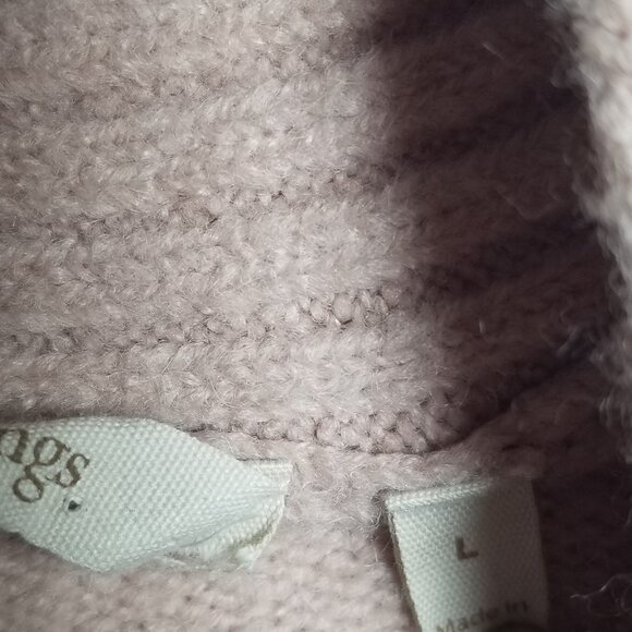 Soft Surrounding Women's Wool Blend Ribbed Blush V-Neck Warm Cozy Sweater Sz L - Picture 4 of 6